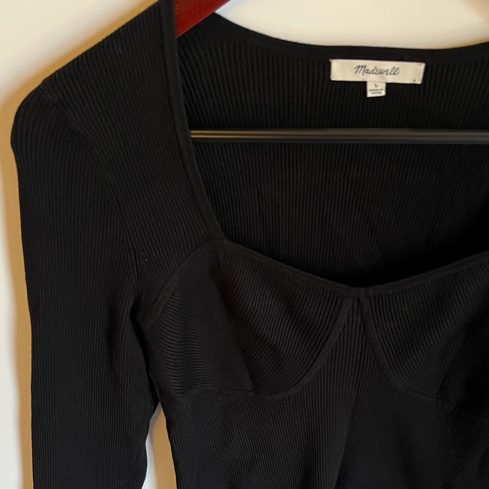 Large Madewell Black Long Sleeve Top